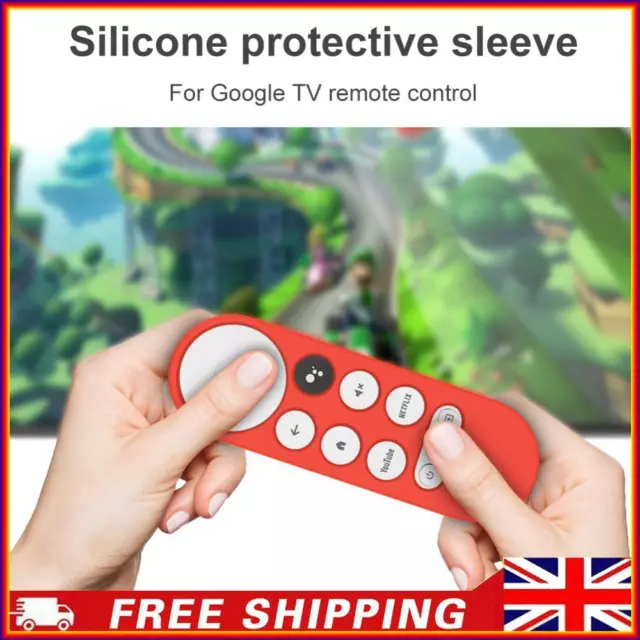 Anti Lost TV Remote Control Cover for Google TV/Google Chromecast 2020 (Red)