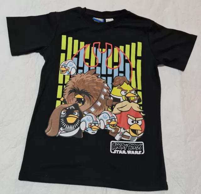 Angry Birds Star Wars Black Short Sleeve Youth Kids T-Shirt Size 12 + Free Post