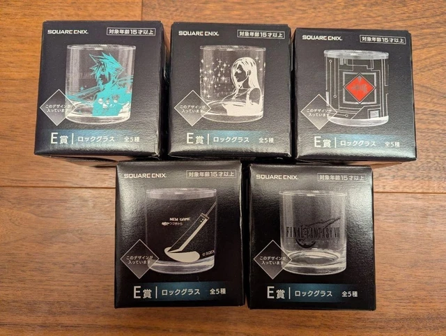 FINAL FANTASY VII Remake Lottery Rocks Glass Set of 5 Rare New FF7