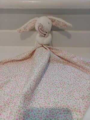 Gorgeous Mothercare  White Floral Rabbit Soft Toy Plush Baby Comforter Vgc