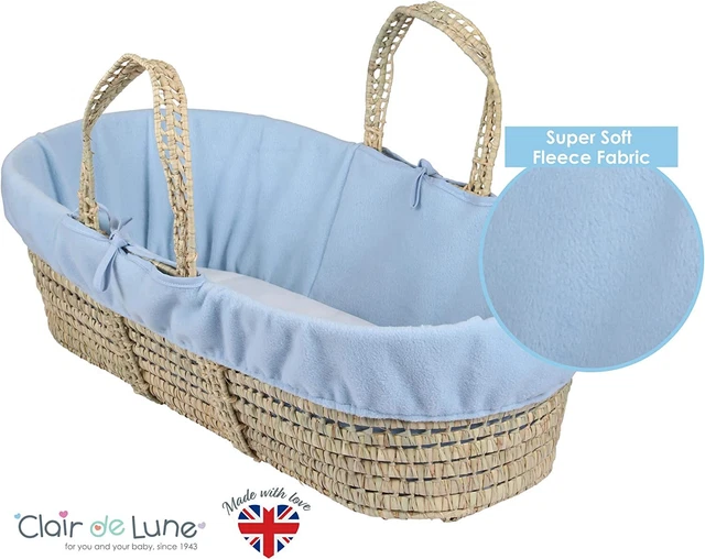 Clair de lune Fleece Liner Soft Moses Basket Dressing Universal Fit All Colours