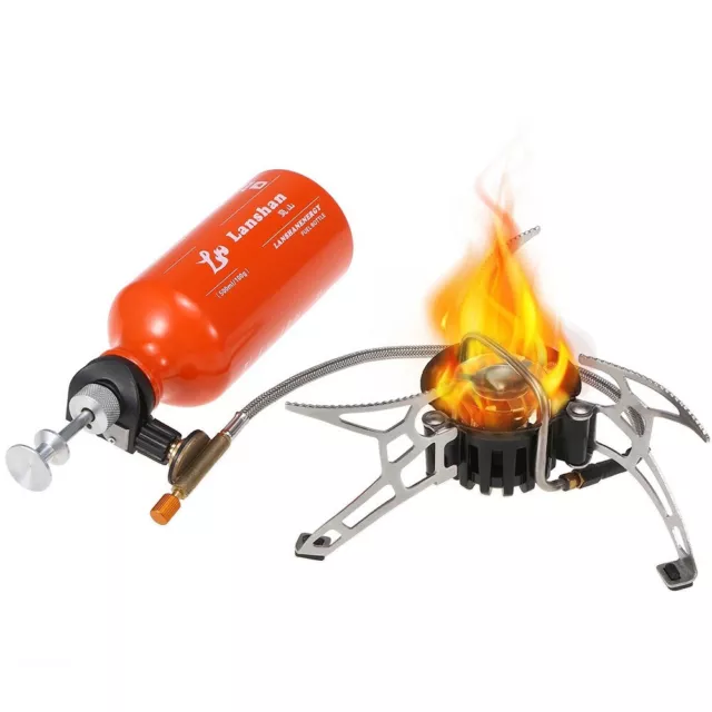 Versatile and Portable Multi Fuel Oil Stove with 500ml Fuel Bottle for Camping