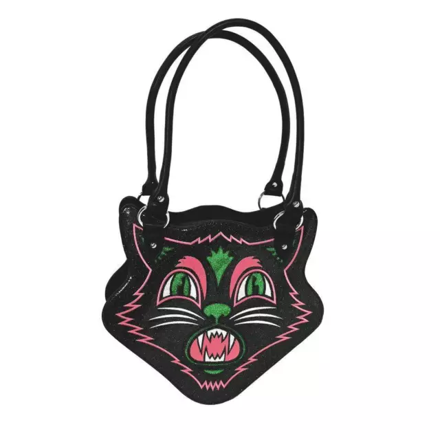 Sourpuss Scaredy Cat Purse Black/Pink