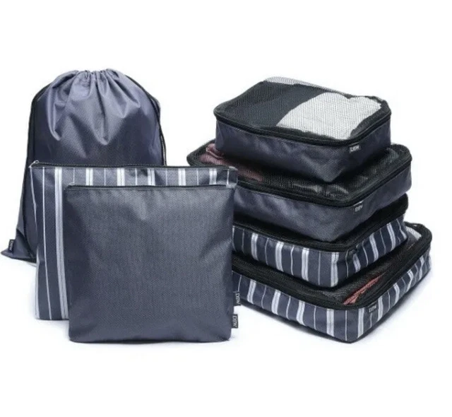 DSW Exclusive 7 Pce Packing Set Luggage Organizer New in Pkg 4 Cubes, 2 Pouches+