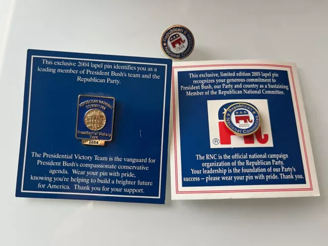 Republican National Committee 2004 Presidential Victory Team Pin and 2005, 2004