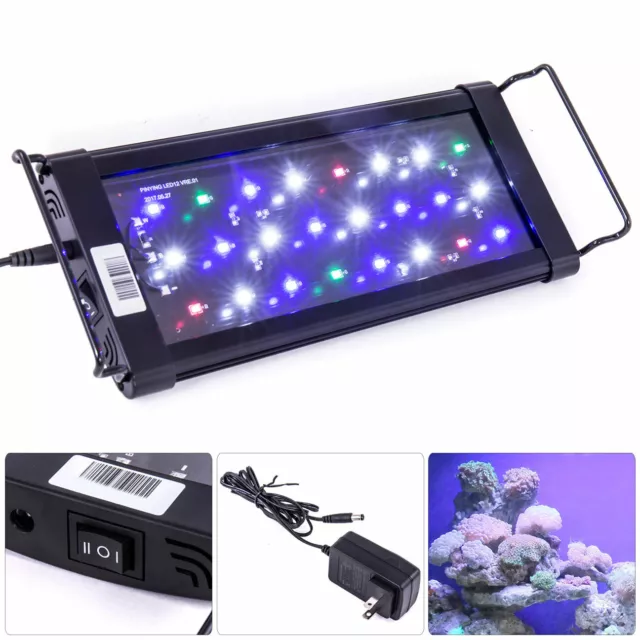 LED SMD 12" - 18" Multi Color Aquarium Fish Tank Light Extendable Bracket 2 Mode