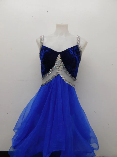 Dance  Costume Costume Shop Costume Shop Velvet Sequin Dress Ballet MA Adult Blu