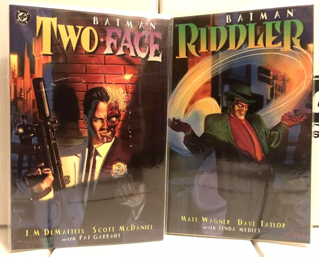 BATMAN: TWO-FACE & RIDDLER (1995) Tpb/OGN Set!  Prestige Format  Never Read!