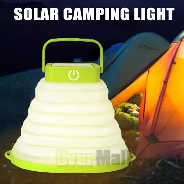Plegable Luces de Camping Recargable Lampara Solar Emergencia Linterna LED Camp