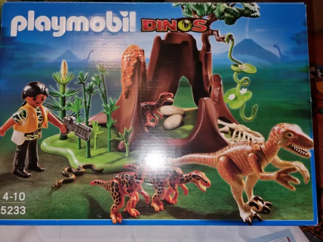 Playmobil 5233 Velociraptor Angriff auf dein Deionychusnest Dino Raptor Dinosaur