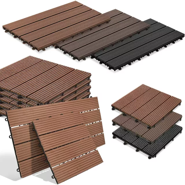 Terrassenfliese Klickfliesen | WPC Royal 30 x 30 cm 3 Farben 1 Fliese/6er-Set