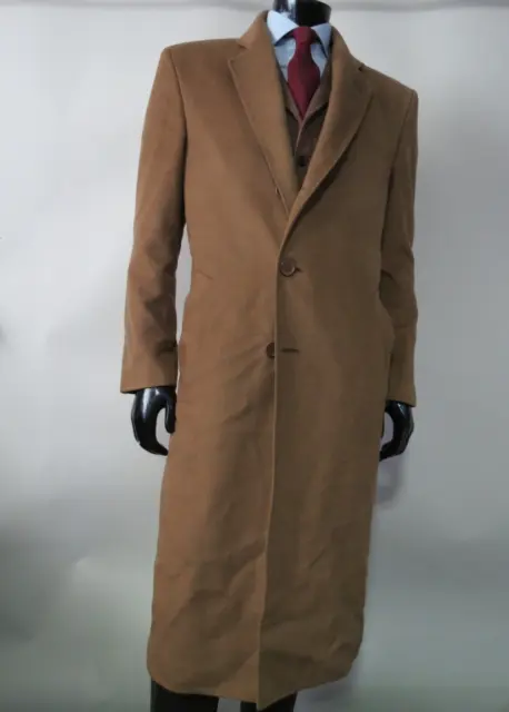 ADOLFO Made in Italy pure cashmere Vicuna brown three button over coat 40 R