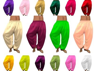 Aladdin Hippie Genio ALADDIN Pantaloni Raso Ventre Danza Bliss Colore Arabo Harem S10 