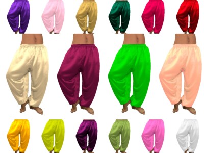 Aladdin ALADDIN Genio Raso Ventre Danza Abbigliamento Argento Colore Harem Trouser Hippy 