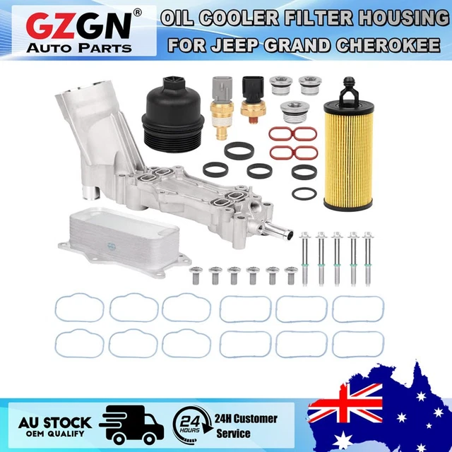 Oil Cooler Filter Housing & Gaskets For 14-18 Jeep Grand Cherokee 3.6L 3.2L – Aluminum