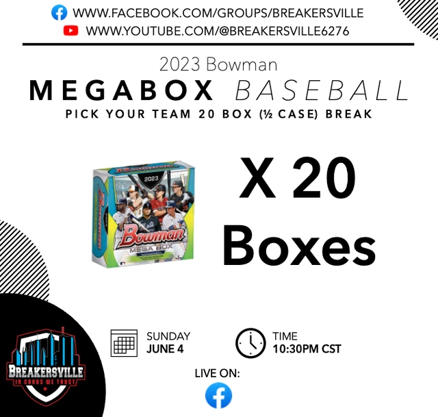 2023 BOWMAN MEGA Box TAMPA BAY RAYS 20 Box (1/2 Case) PYT Group