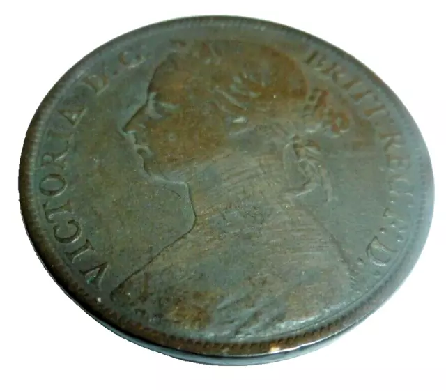 1884 One Penny Queen Victoria D:G:BRITT:REG:F:D Great Britain UK Coin