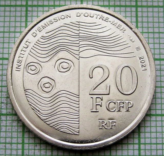 French Polynesia New Caledonia Tahiti 2021 20 Francs Cfp, Sea Fauna Fishes, Unc