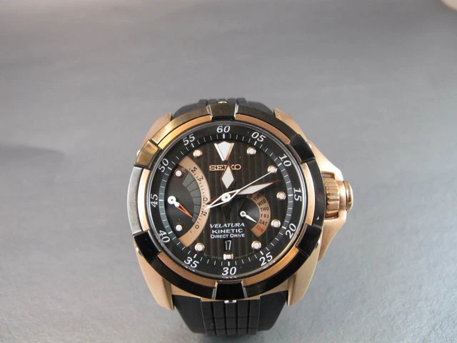 SEIKO VELATURA MEN S Watch Kinetic Direct Drive Rose Gold Srh006
