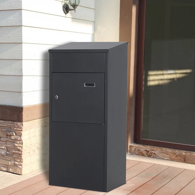 LARGE STANDING LOCKABLE Parcel Delivery Box Letter Post Drop Box ...