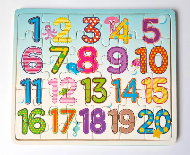 Alphabet, Letters & Numbers Wooden Jigsaw Puzzles Kids Toddlers Educational Toy