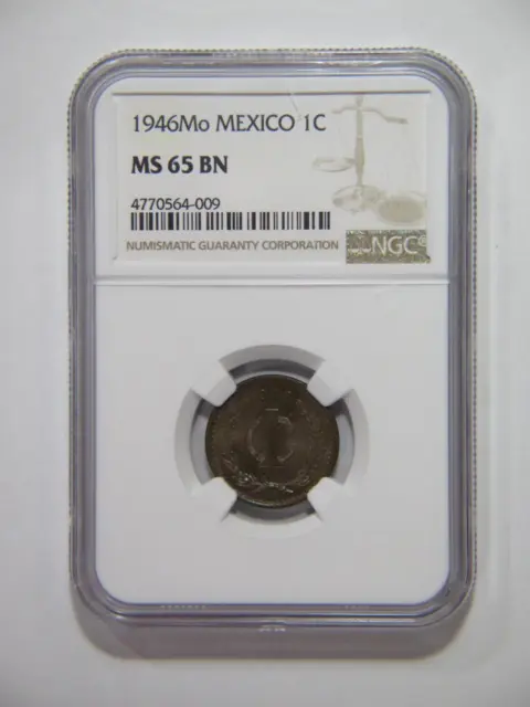 Mexico 1946 Un Centavo Wreath Eagle Snake Ngc Republica Toned World Coin 🌈⭐🌈