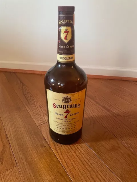 Vintage Seagrams 7 Crown Whiskey 1 Gallon Glass Empty Bottle 