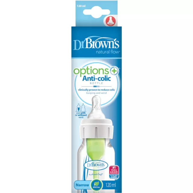 Dr Browns Options Anti-Colic With Level 1 Teat Narrow Neck Feeding Bottle 120...