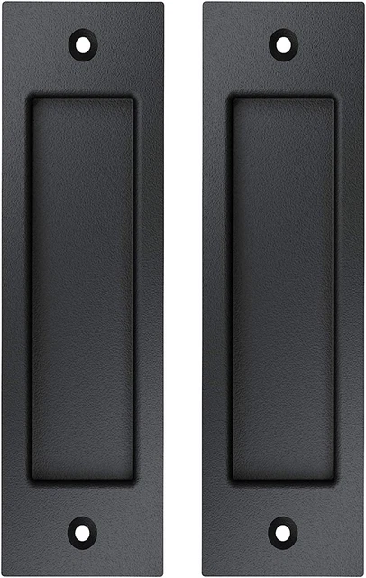 (2 Pack 6.5" Flush Pull Handle for Sliding Barn Door and Closet Pocket Doors, Re