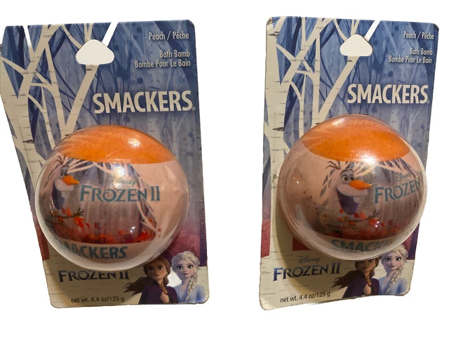Lip Smackers Disney Frozen II Olaf Peach Bath Bomb 4.4 oz. Lot Of 2 In Box