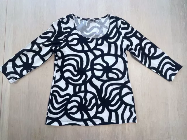 Marimekko vintage Top, t-shirt vintage à imprimé géométrique noir et blanc,...