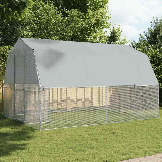 Poulailler 3x2x2 M Enclos XL Avec Serrure Enclos Extérieur En Acier Galvanisé Pour Petits Animaux Poules Cage A Oiseaux Petits 87406819