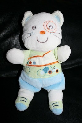 Doudou Doudou chat blanc bleu vert orange voiture NICOTOY Tigre Classique Lion Chat 