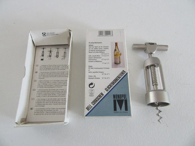 Tire-bouchon MONOPOL – Argenté, Acier, Bon état, Made In France