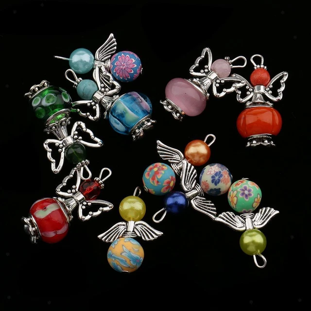 2X 10 Stück Mixed Angel Charms Perle Acryl Perle Anhänger DIY Schmuck 3