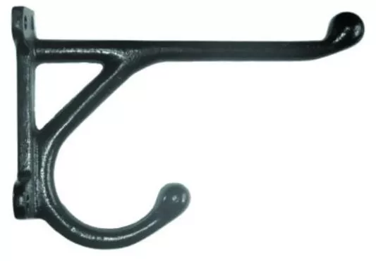 Large Black 12" Coat Closet & Harness Hat Hook Cast Iron Amish Made Barn Stable