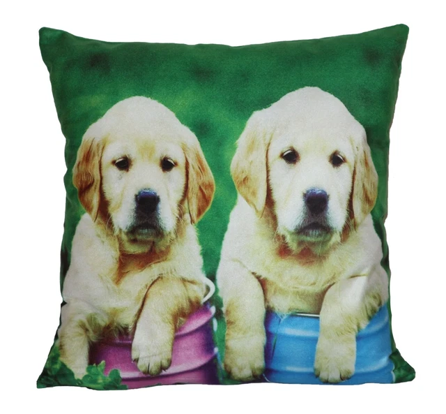 Federa cuscino cuscino girevole motivo 2 cani 45x45 cm NUOVO