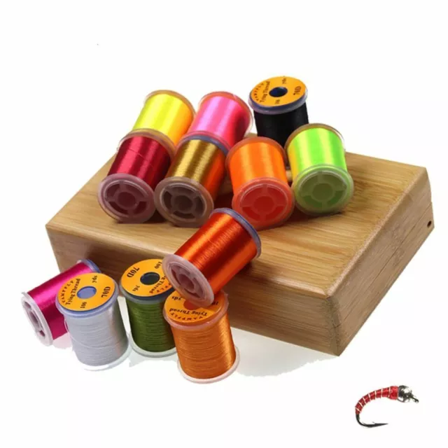 12pcs/set Mix Color 70D Fly Tying Thread for Midge Nymph Small Dry Flies Tying