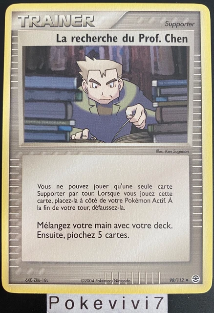 Carte Pokemon LA RECHERCHE DU PROF 98/112 Bloc EX Rouge Feu Vert Feuille FR NEUF