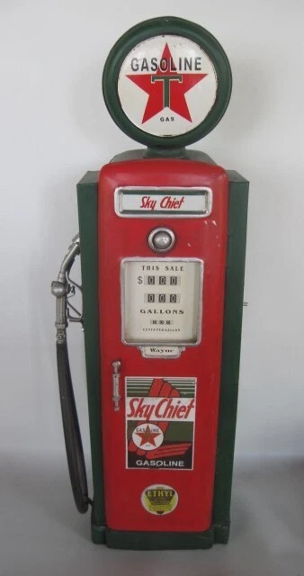 Vintage Sky Chief Gasoline Gas Pump Metal Texaco Stands 18" Tall!