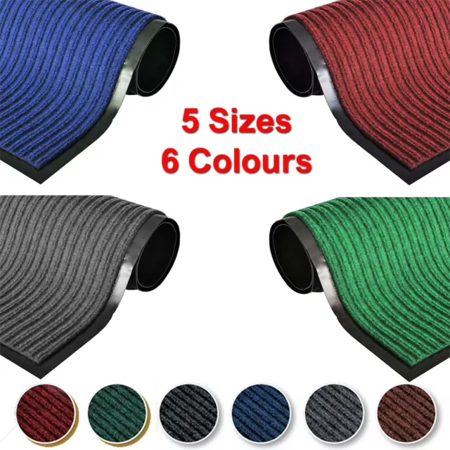 Non Slip Heavy Duty Rubber Barrier Mat Large & Small Rugs Back Door Hall Kitchen