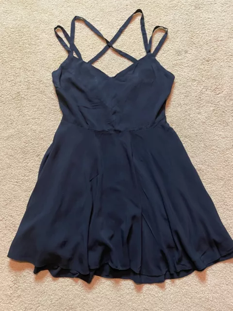 Kimchi Blue Black Strappy Sweatheart Fit & Flare Skater Mini Cocktail Dress 4 2