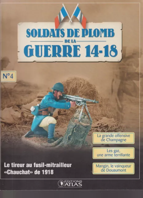 Soldats De Plomb De La Guerre 14-18 N°04 Tireur "Chauchat" / Les Gaz / Mangin