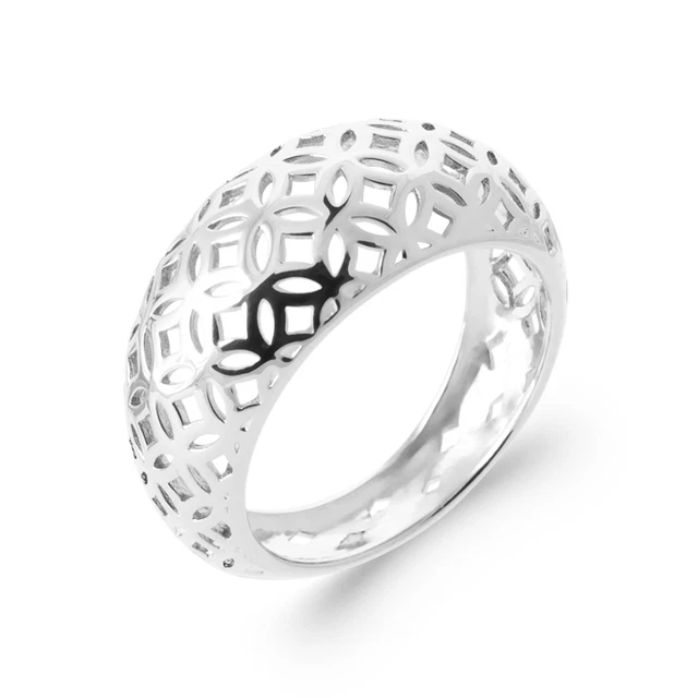 Bague Ajourée Ciselée Forme V - Plaqué Or 18 Carats - Tailles 50 à 68 - Bijouxia