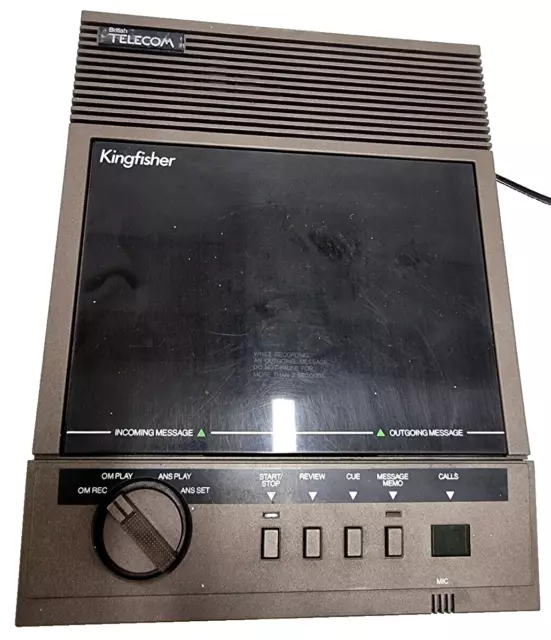 Vintage British Telecom Kingfisher Answering Machine 203A 1986 Untested