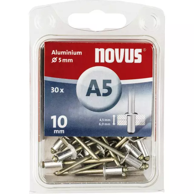 Novus 110026855 Rivet aveugle (Ø x L) 5 mm x 10 mm aluminium aluminium 30 pc(s)