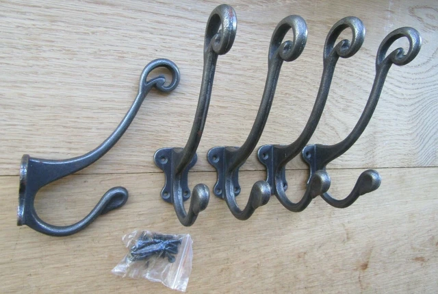 Cast Iron Victorian Lamps Set Of 5 Cast Iron Rustic Vintage Coat & Hat Hooks - Victorian Antique Style Coat Hooks