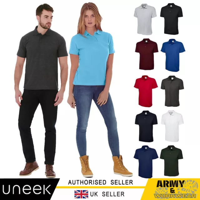 Uneek UX1 Polo Shirt Men Woman Casual Smart Top Comfort Workwear Unisex Shirt