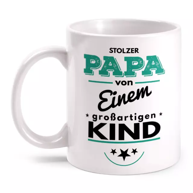 Tasse mit Spruch Papa 1 Kind Geburtstag Geschenk von Sohn Tochter zum Vatertag