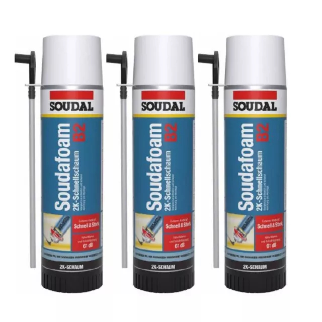 3x Soudal Soudafoam 2K Zargenschaum Türschaum Montageschaum Adapterschaum 400ml